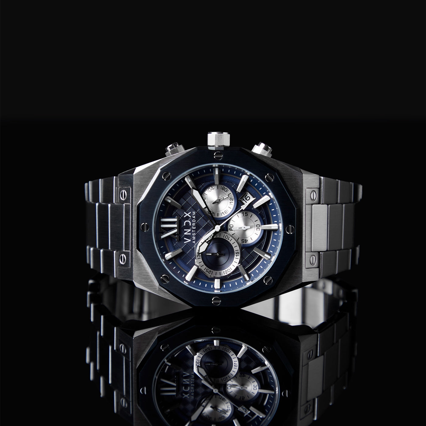 VNDX Wise Man Steel Chronograaf Heren Horloge MS11885-03