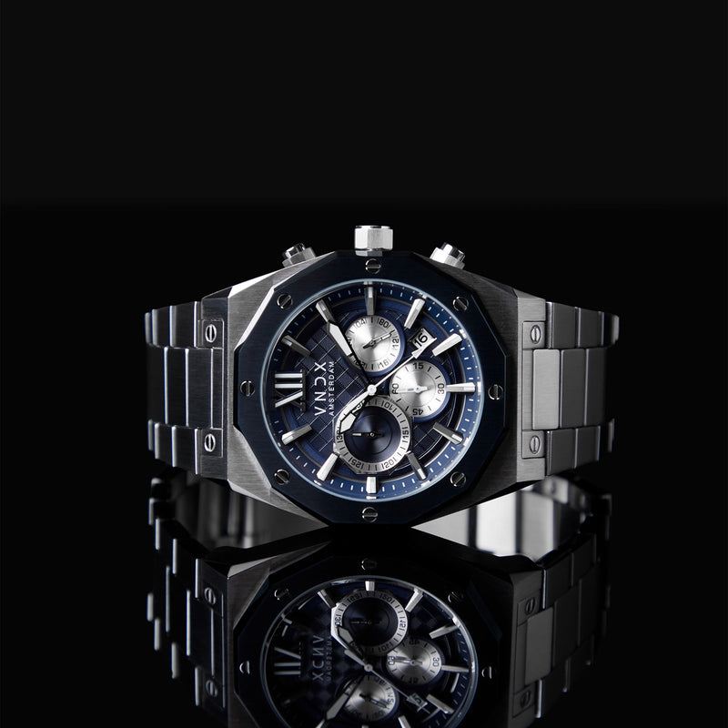 VNDX Wise Man Steel Chronograaf Heren Horloge MS11885-03-zoom-