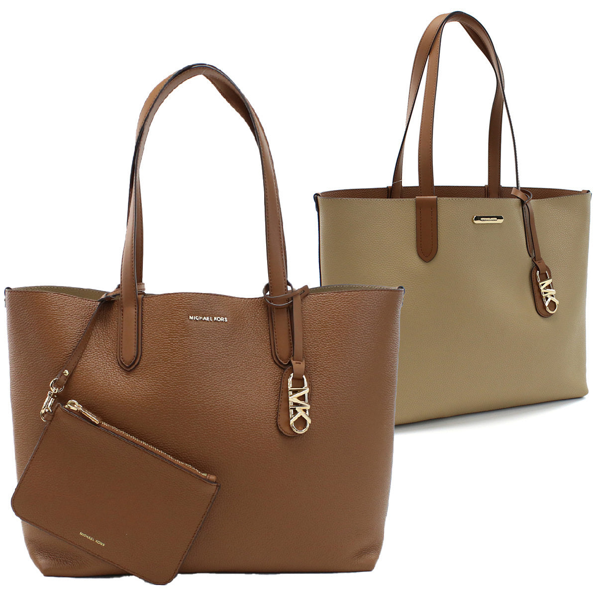Michael Kors Brown & Beige Reversable Leather Tote Bag 30F3GZAT4T-230