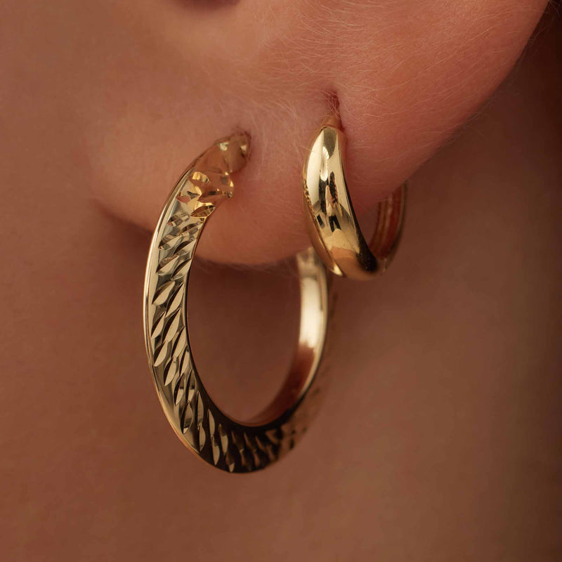 Isabel Bernard Rivoli Morgane 14 Carat Golden Hoop Earrings IB360247-zoom-
