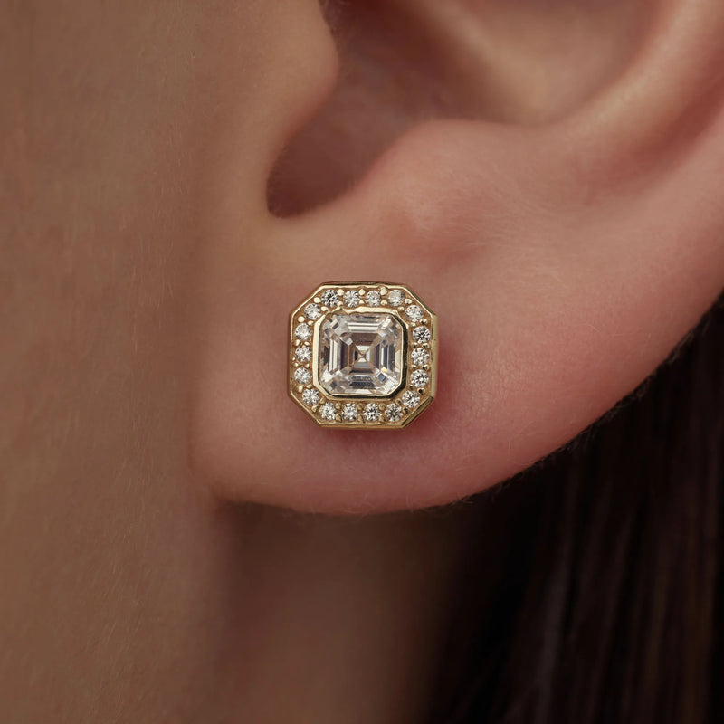 Beloro Jewels Monte Napoleone Sofia 9 carat gold Ear Studs BO360042-zoom-