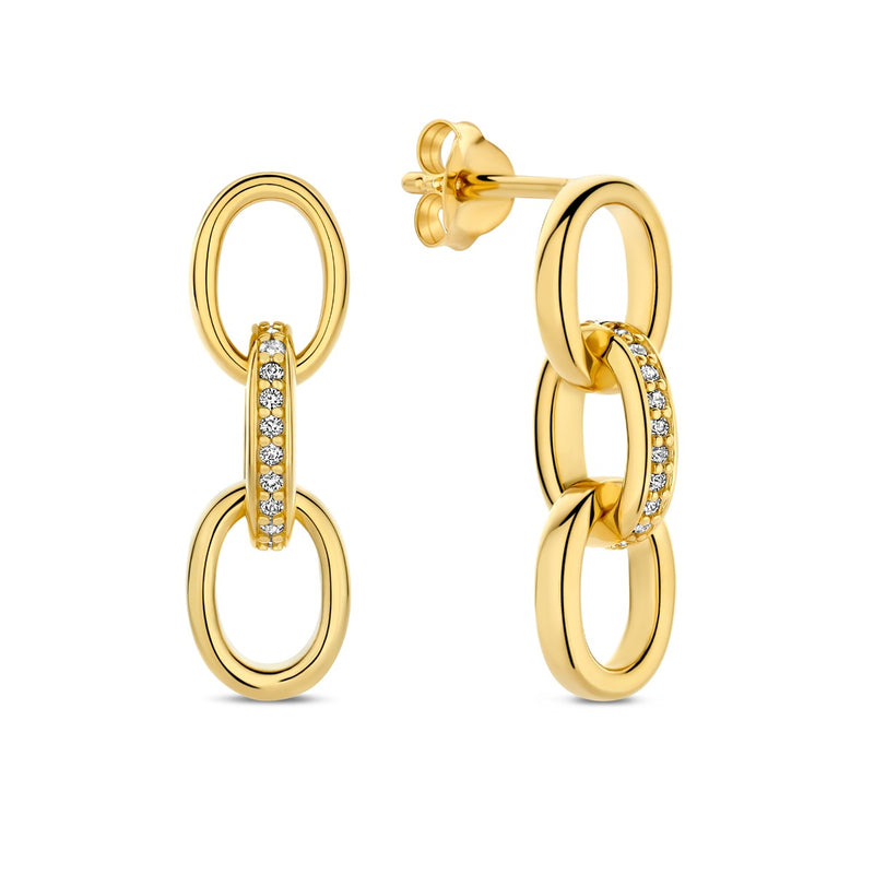 Parte Di Me Bibbiena Poppi Clara 925 Sterling Silver Gold Plated Drop Earrings PDM36192-zoom-