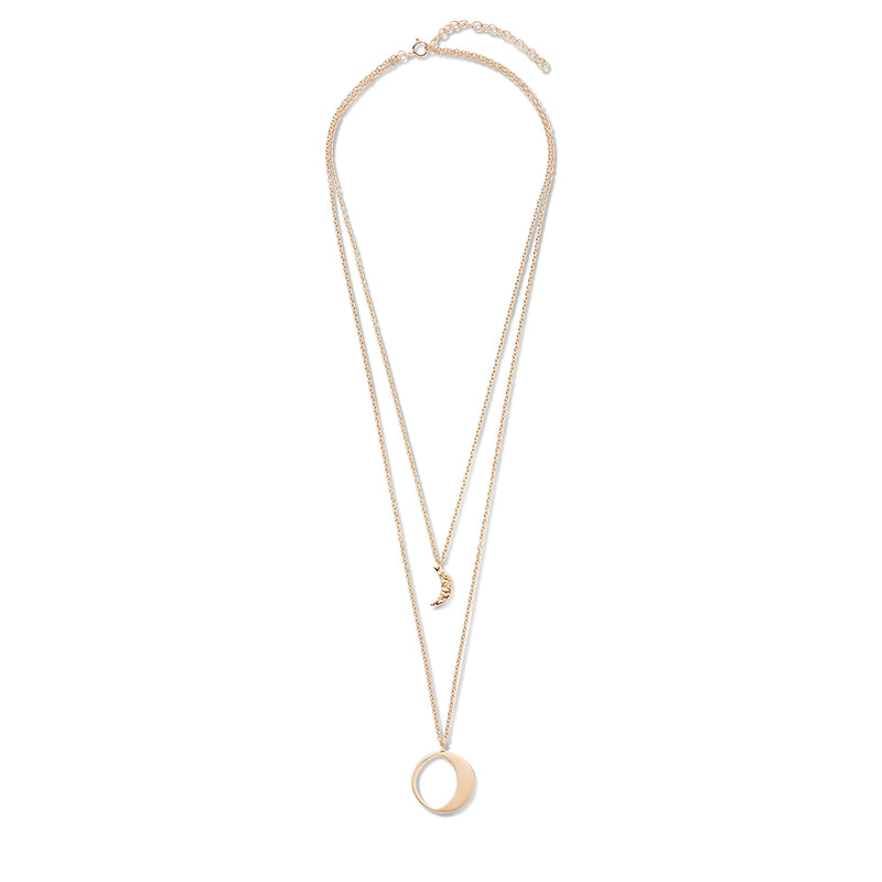 Violet Hamden Luminous Luna Rosegold Necklace VH10105 (Adjustable between 40-50 cm)-zoom-