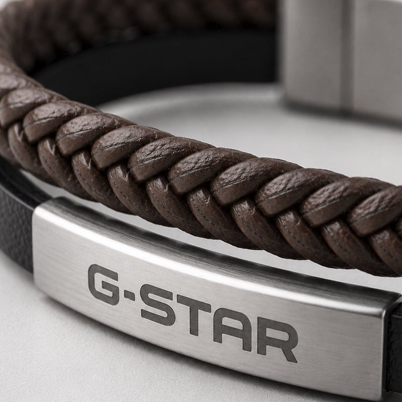 G-Star Tether02P Silver and Black Leather Bracelet GSJ.109.02-zoom-