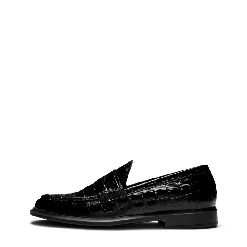 Isabel Bernard Vendôme Blandine croco black calfskin leather loafers IB51015-201-38-zoom-