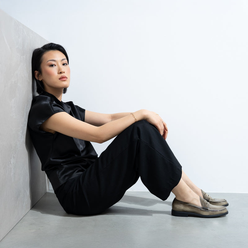 Isabel Bernard Vendôme Blandine cream spazzolato leather loafers IB51015-638-39-zoom-
