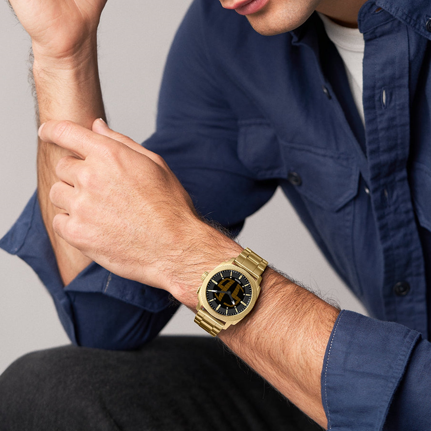 Fossil Machine Big Tic Round Black Dial Watch FS6157