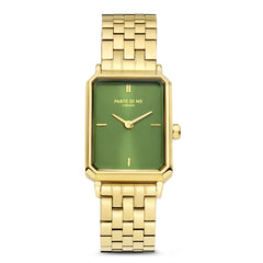 Parte Di Me Orologio Rechthoekig Women'sWatch Gold-coloured and Green PDM09002