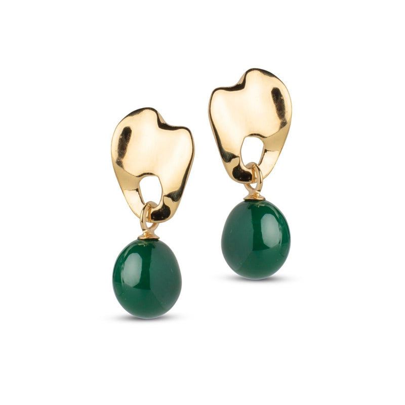 Enamel Copenhagen 925 Sterling Silver Earrings with 18 Karat Gold Plating E383G-zoom-