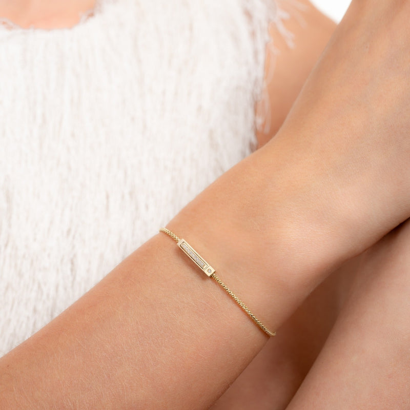 Isabel Bernard Le Marais Liaison 14 Karat Gold Bracelet With Zirconia Stones IB320154-zoom-