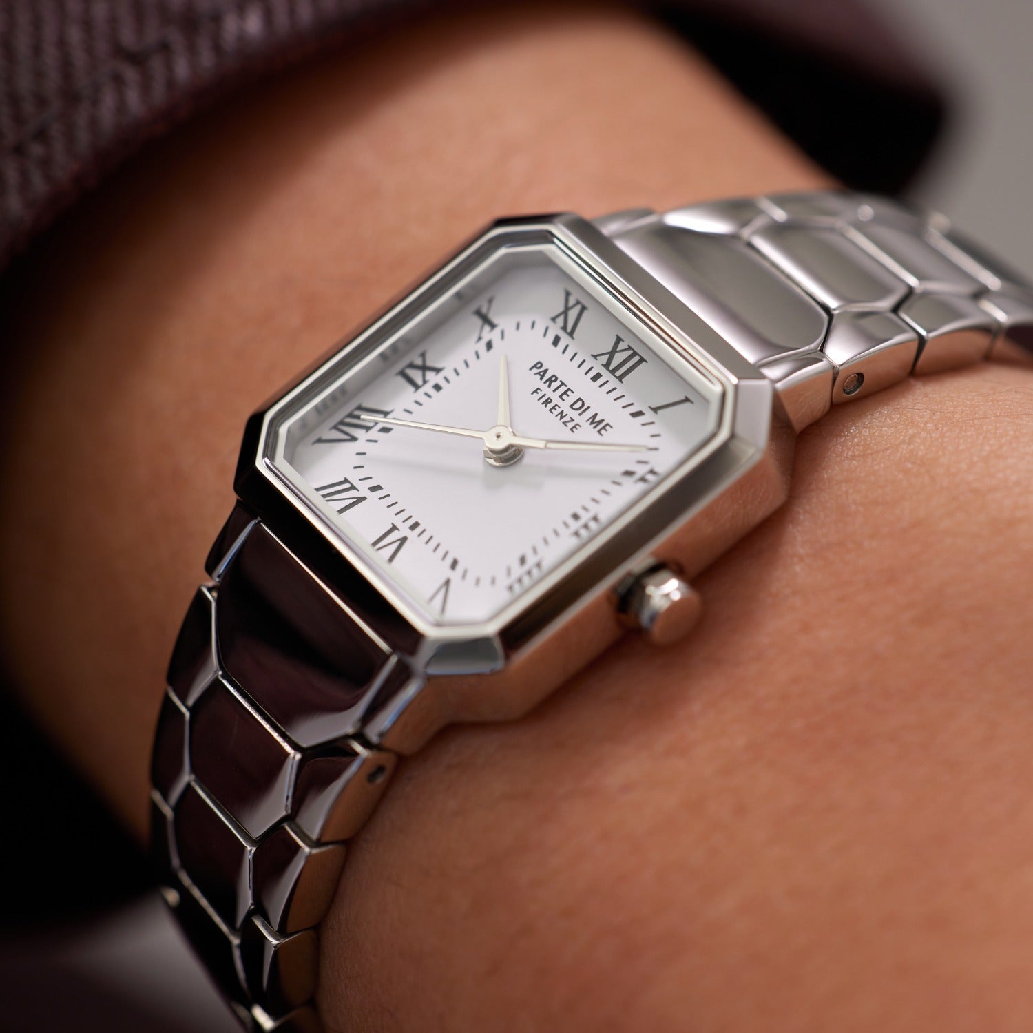 Parte di Me Orologio square ladies watch silver coloured and white PDM09027