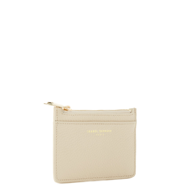 Isabel Bernard Honoré Aveline crème Leather Card Holder made of Calfskin IB27021-zoom-