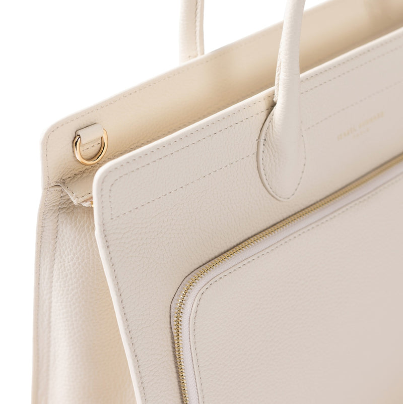 Isabel Bernard Honoré Nadine Crème Calfskin Handbag IB25052-zoom-