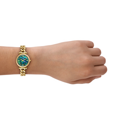 Fossil Carlie Gold and Black Pearl Women's Watch ES5416