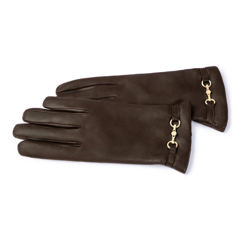 Isabel Bernard Honoré Marcelia dark brown goatskin leather gloves IB67001-331-6.5-zoom-