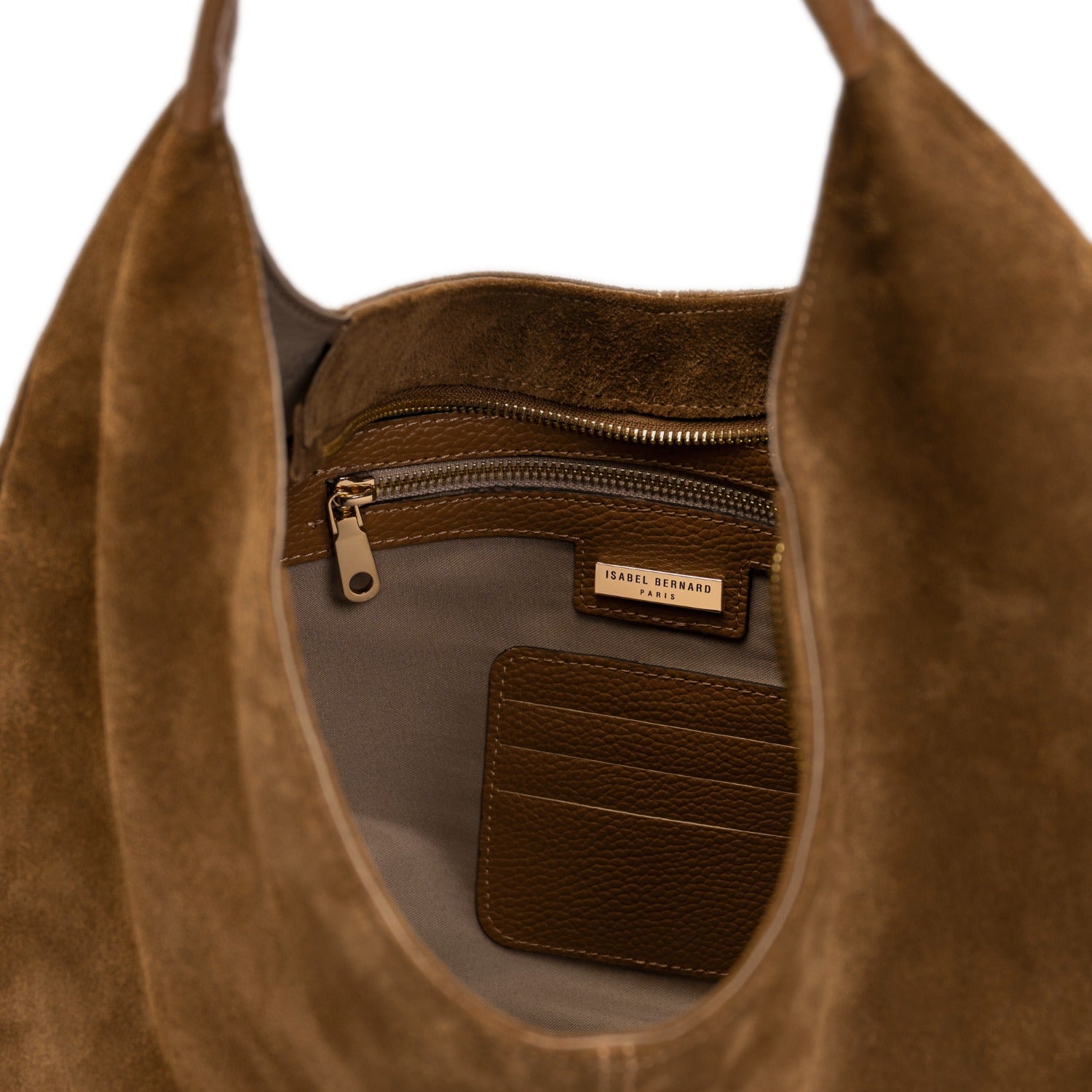 Isabel Bernard Honoré Grace brown suede shoulder bag IB25093-130