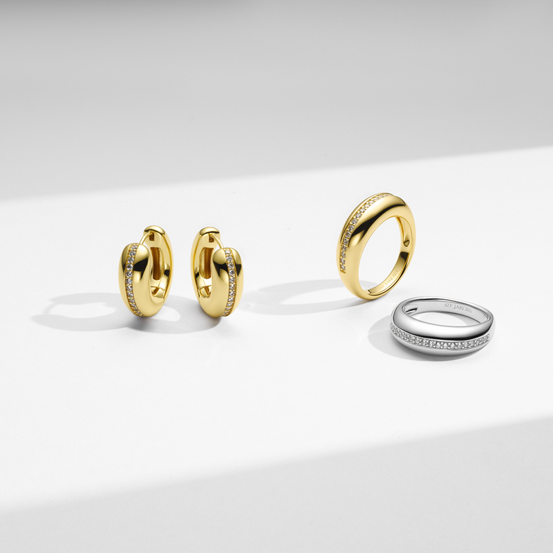 Sif Jakobs Gold Plated Palermo Piccolo Earrings SJ-E2588-CZ-YG-zoom-