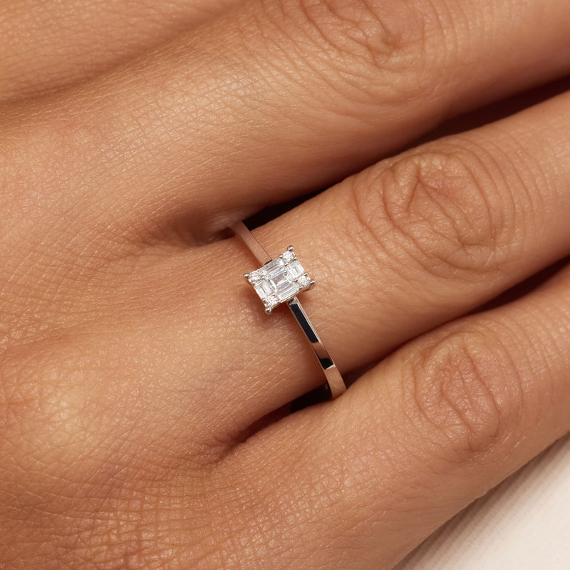 Isabel Bernard De la Paix Maxime 14 karat whitegold ring with diamond 0.13 carat IBD330042-54-zoom-