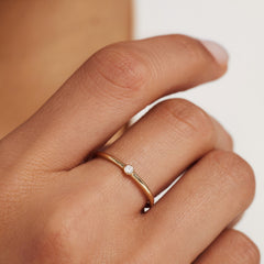 Isabel Bernard De La Paix Inaya 14 Carat Gold Ring | diamond 0.01 ct | IBD330027-60