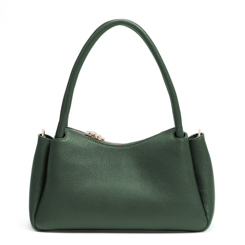 Isabel Bernard Honoré Eve Dark Green Calfskin Leather handbag IB21133-061-zoom-