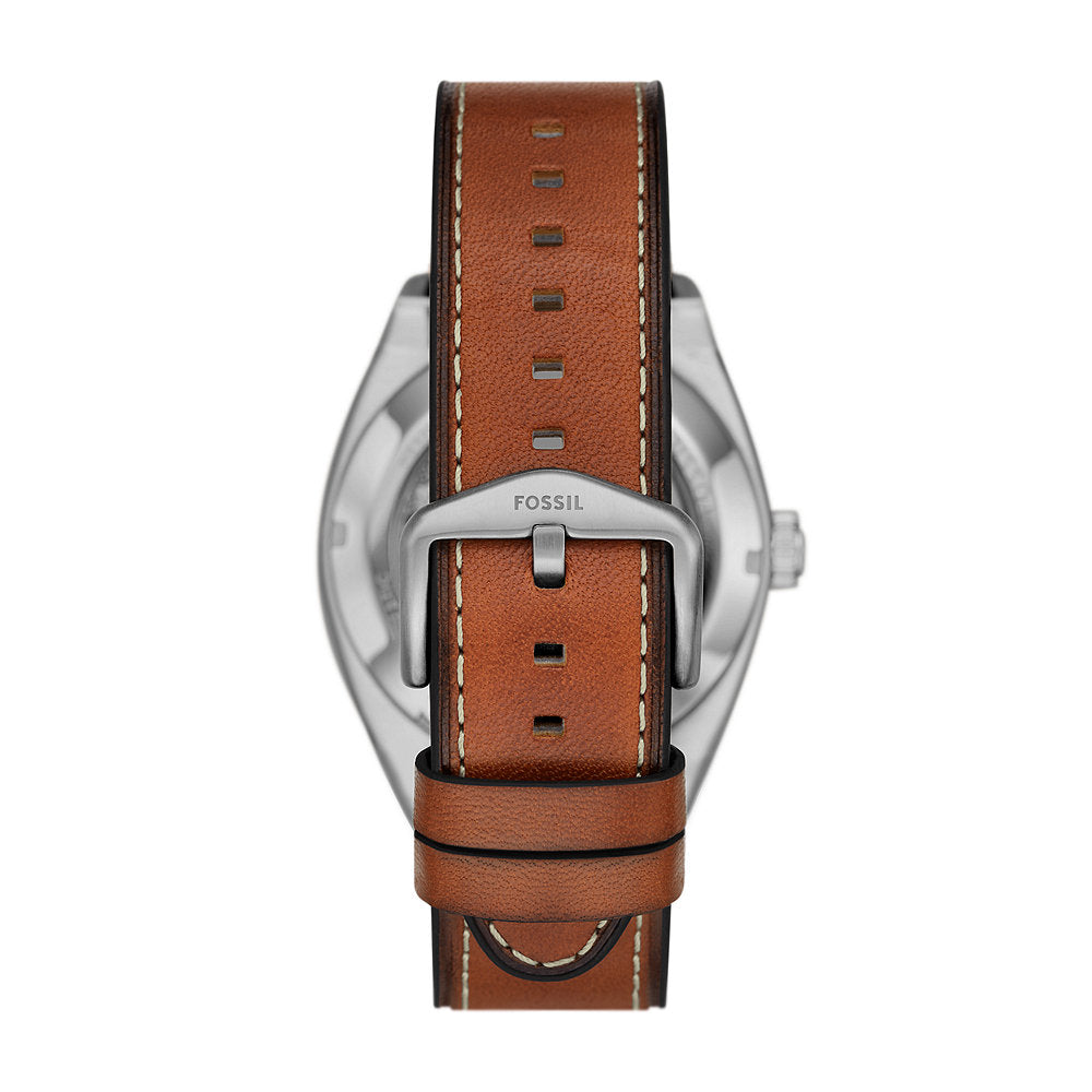 Fossil Everett Men's Leather Stainless steel Watch ME3261