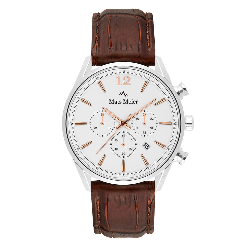 Mats Meier Grand Cornier Chrono White/Brown Watch MM00105-zoom-