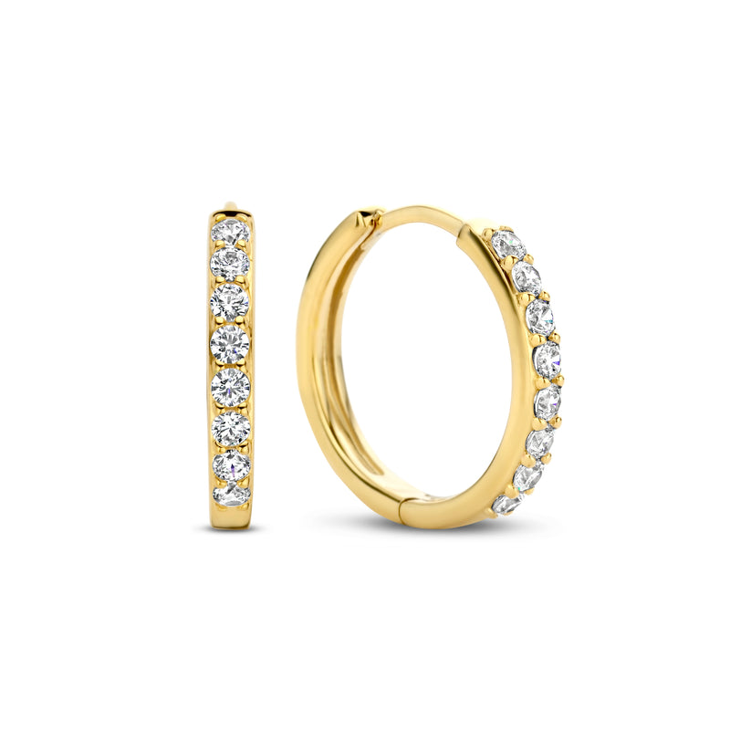 Parte Di Me Santa Maria della Base 925 sterling Silver gold plated Hoop Earrings PDM36066-zoom-