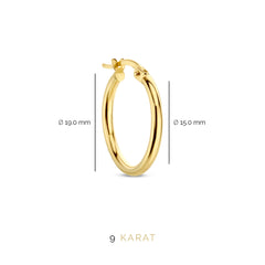 Beloro Jewels La Rinascente Chiara 9 carat gold Hoop Earrings BO360016