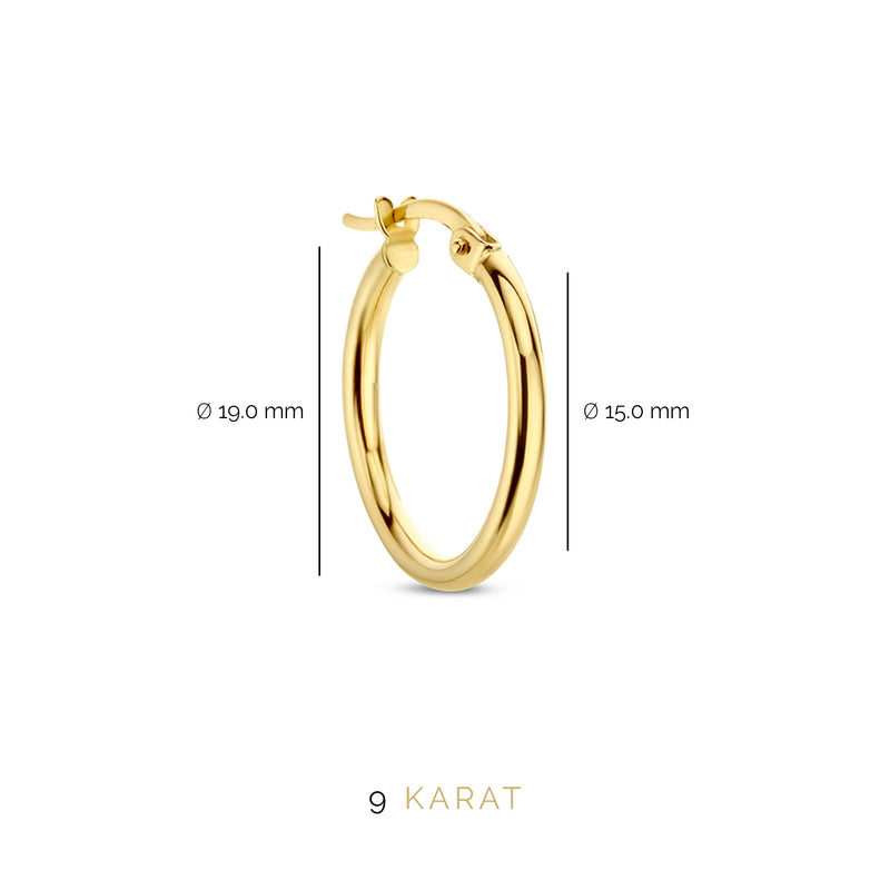 Beloro Jewels La Rinascente Chiara 9 carat gold Hoop Earrings BO360016-zoom-