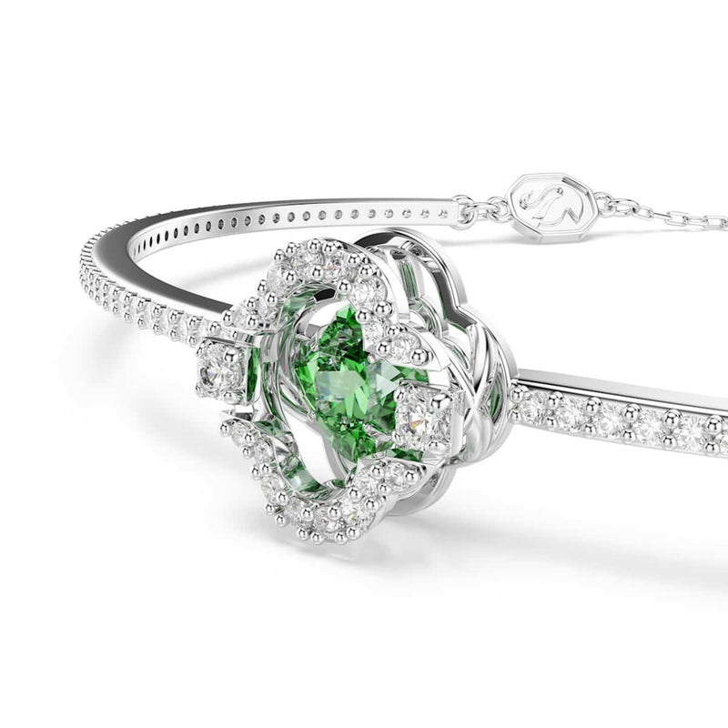 Swarovski Una Sparkling Dc Silver-Tone Bracelet with Green Accents 5757791-zoom-