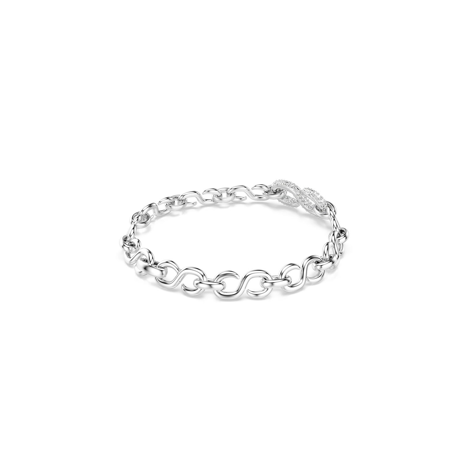 【未使用/タグ付き】GIARITÉ BRILLY - SILVER Swarovski Dextera Silver Metal Bracelet 5747642