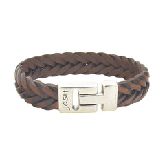 Josh Bruine Leren Armband 24001-bra-S/MELBROWN/L