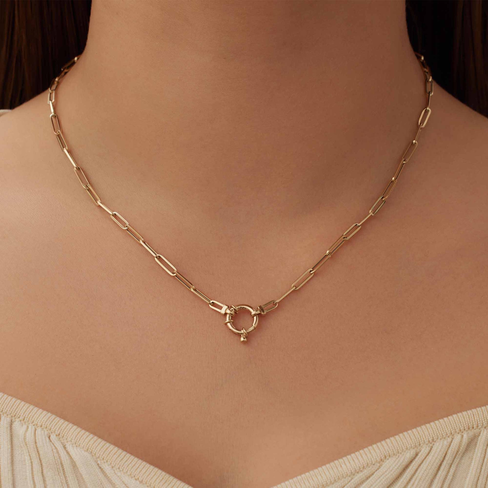 Isabel Bernard Aidee Odile 14 Carat Golden Schakel Necklace IB340160