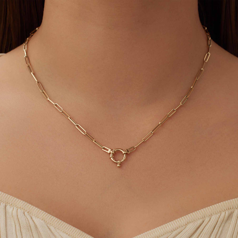 Isabel Bernard Aidee Odile 14 Carat Golden Schakel Necklace IB340160-zoom-