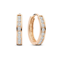 Isabel Bernard La Concorde Tiphaine 14 Carat Rosegolden Hoop EarringswithZirconia IB360095