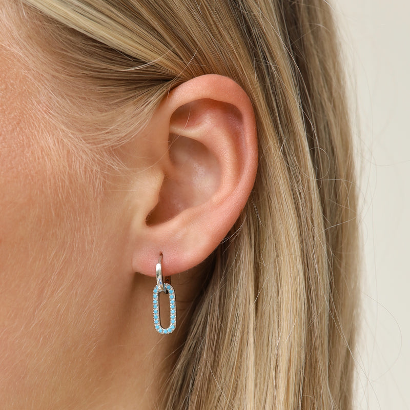 Karma Hoops Silver Hoop Earrings H187S-T-zoom-