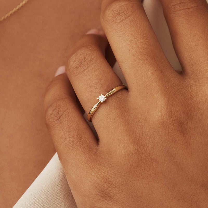 Isabel Bernard De la Paix Céline 14 Carat Gold Ring | diamond 0.05 ct | IBD330001-48-zoom-