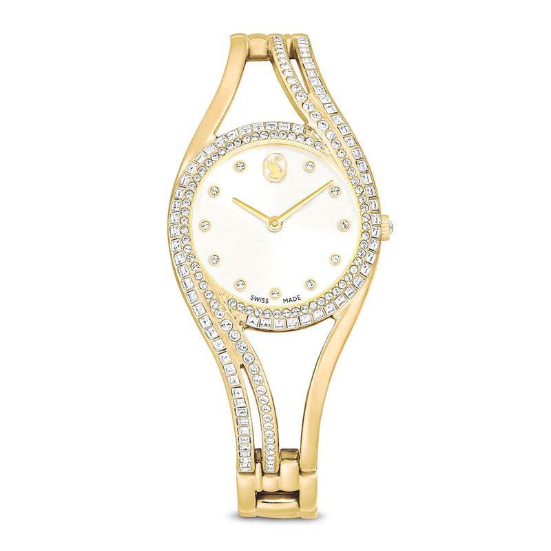 Swarovski Hyperbola Gold-Tone Watch with White Dial 5754534-zoom-