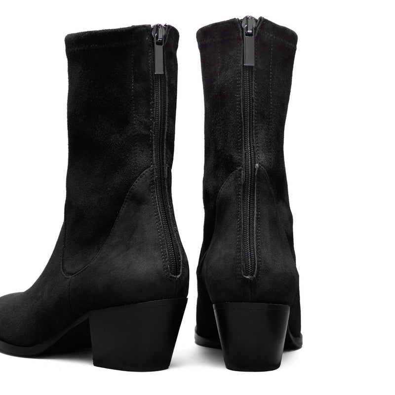 Isabel Bernard Vendôme Estelle Black Stretch Suede Boots IB53013-101-37-zoom-