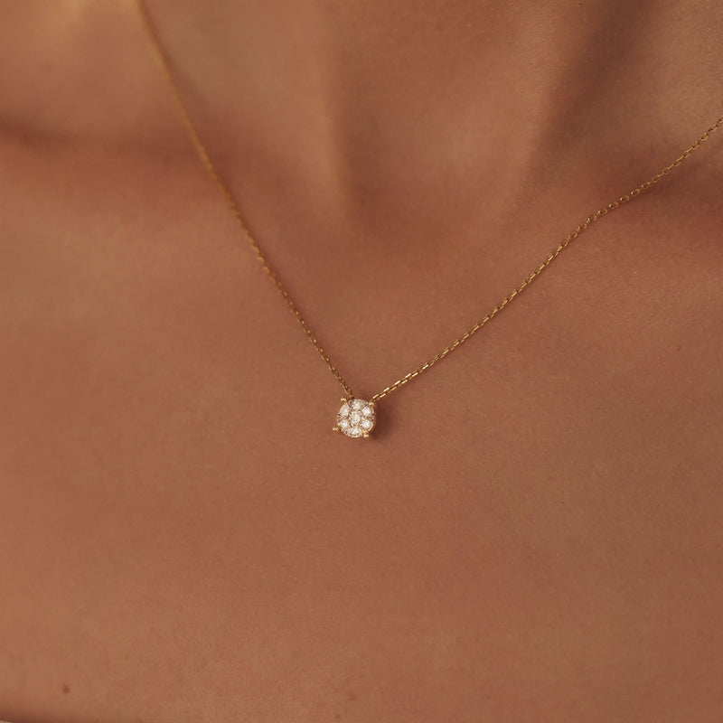 Isabel Bernard De la Paix Hanaé 14 Carat Golden Necklace | diamond 0.14 ct | IBD350008-zoom-