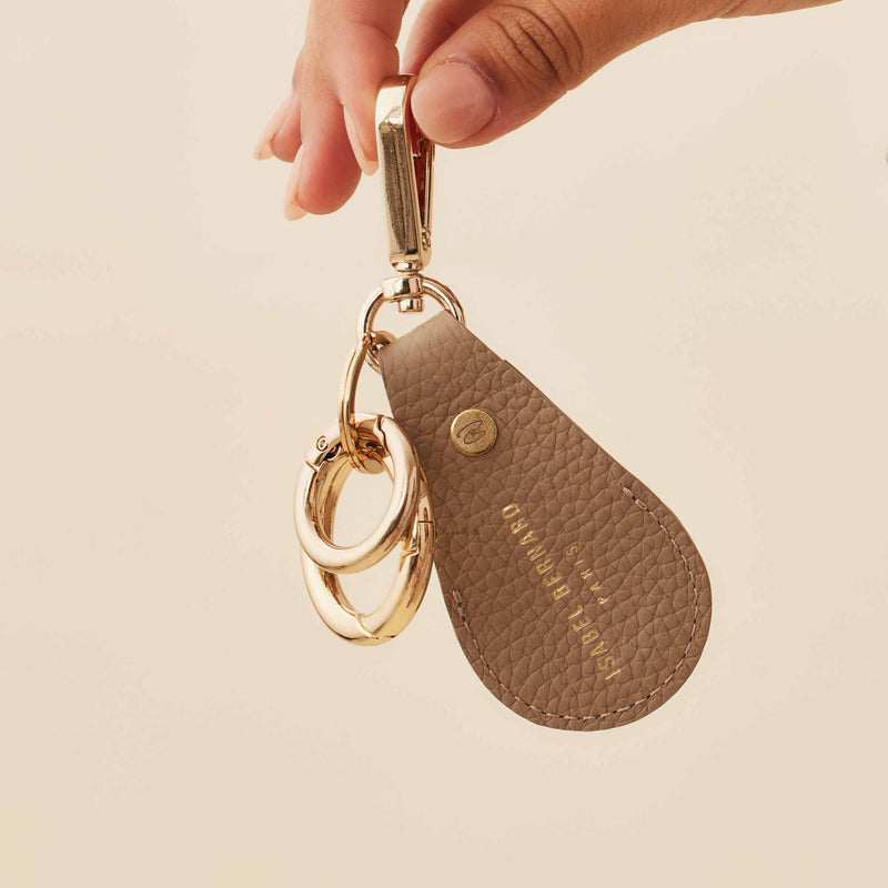 Isabel Bernard Honoré Filou Taupe Calfskin Airtag Key Pendant IB66000-078-zoom-