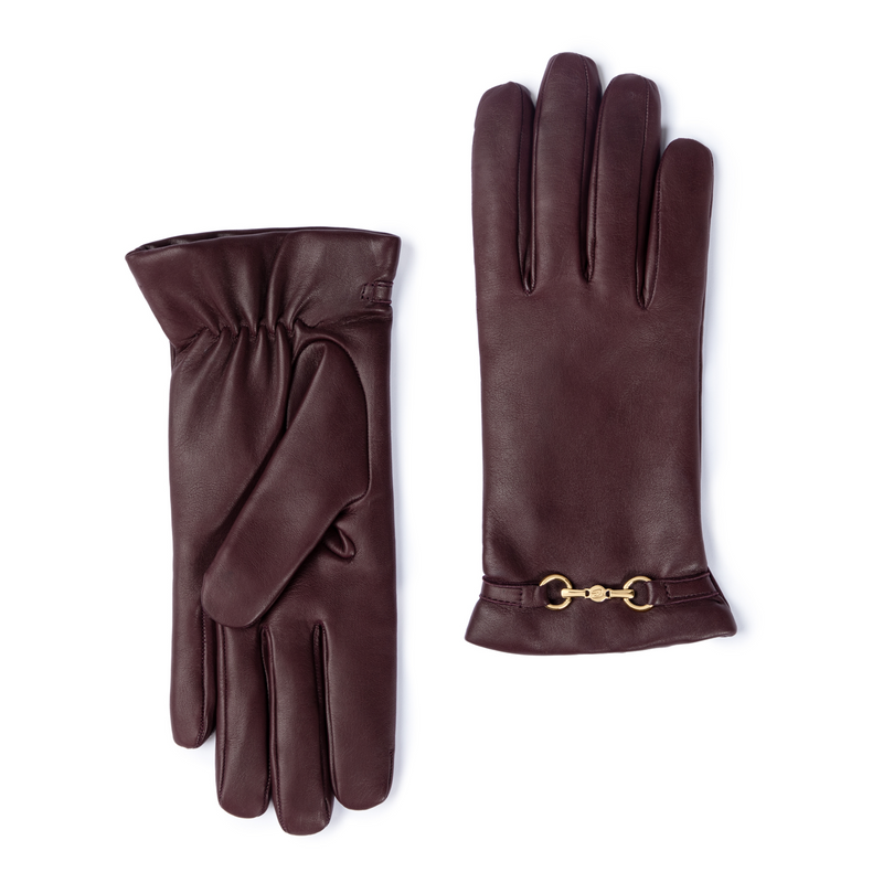 Isabel Bernard Honoré Marcelia Bordeaux Red goatskin leather gloves IB67001-352-6.5-zoom-
