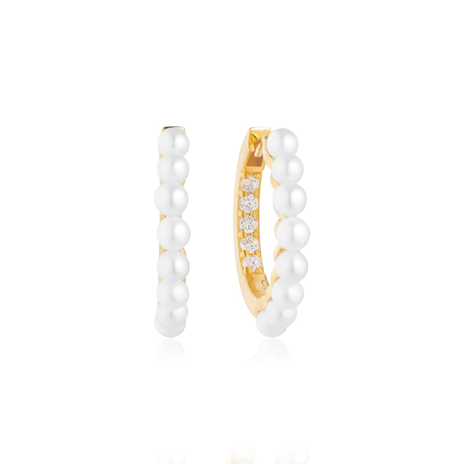 Sif Jakobs Padua 925 Sterling Silver Gold Coloured Medi Earrings SJ-E22214-PCZ-YG