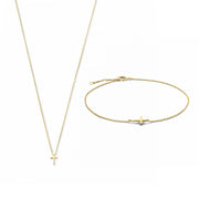 Isabel Bernard Cadeau d'Isabel 14 Carat Golden Necklace and Bracelet Giftset IB90091