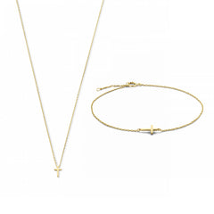 Isabel Bernard Cadeau d'Isabel 14 Carat Golden Necklace and Bracelet Giftset IB90091