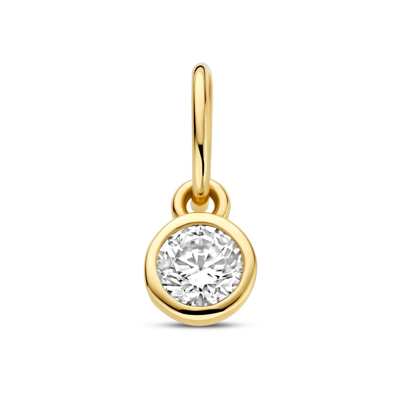 Isabel Bernard Le Marais Round Zirconia 14 karat gold charm IB350060-zoom-