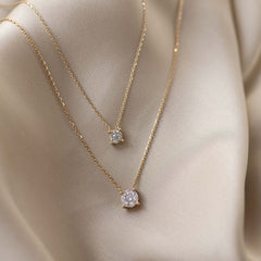 Isabel Bernard De la Paix Hanaé 14 Carat Golden Necklace | diamond 0.14 ct | IBD350008