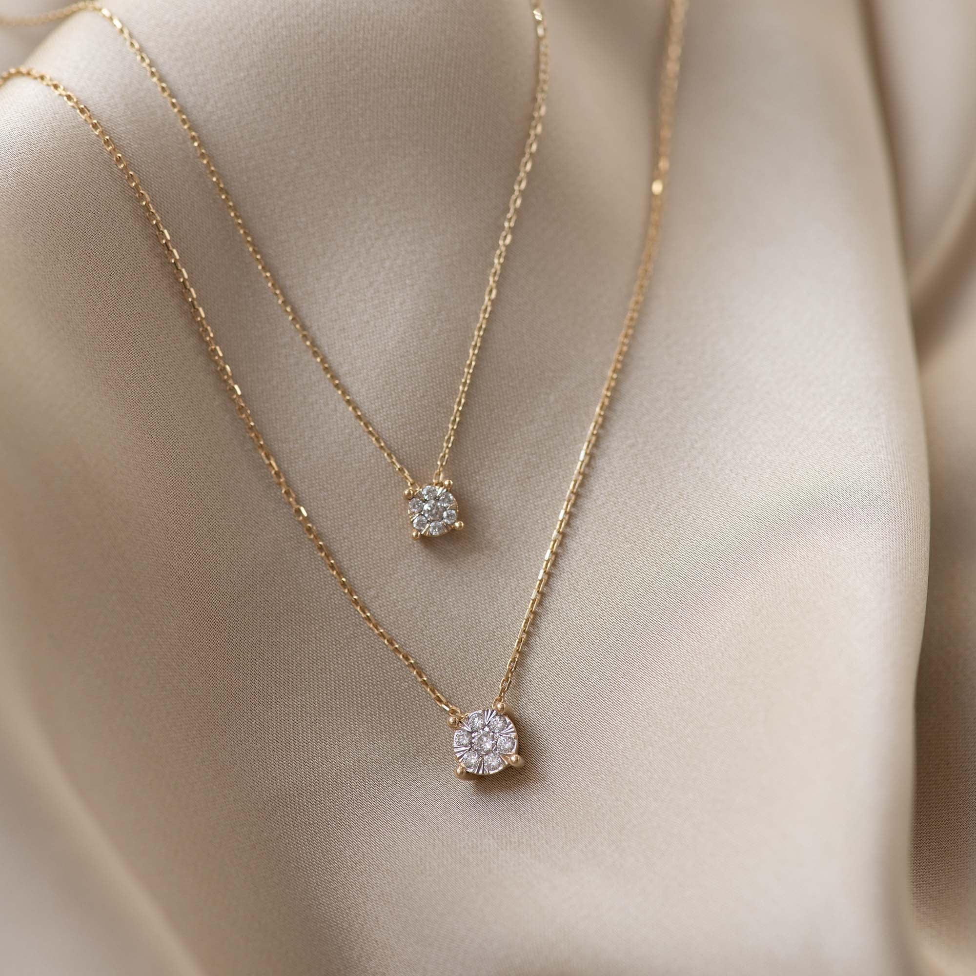 Isabel Bernard De la Paix Hanaé 14 Carat Golden Necklace | diamond 0.14 ct | IBD350008