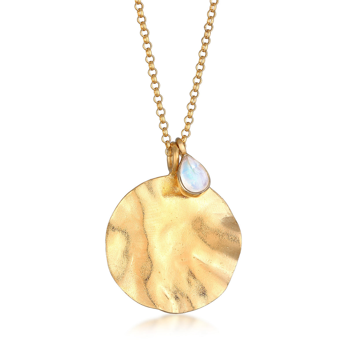 Elli 925 Sterling Silver Coin Necklace with Moonstone 2004-BF-0008221-001