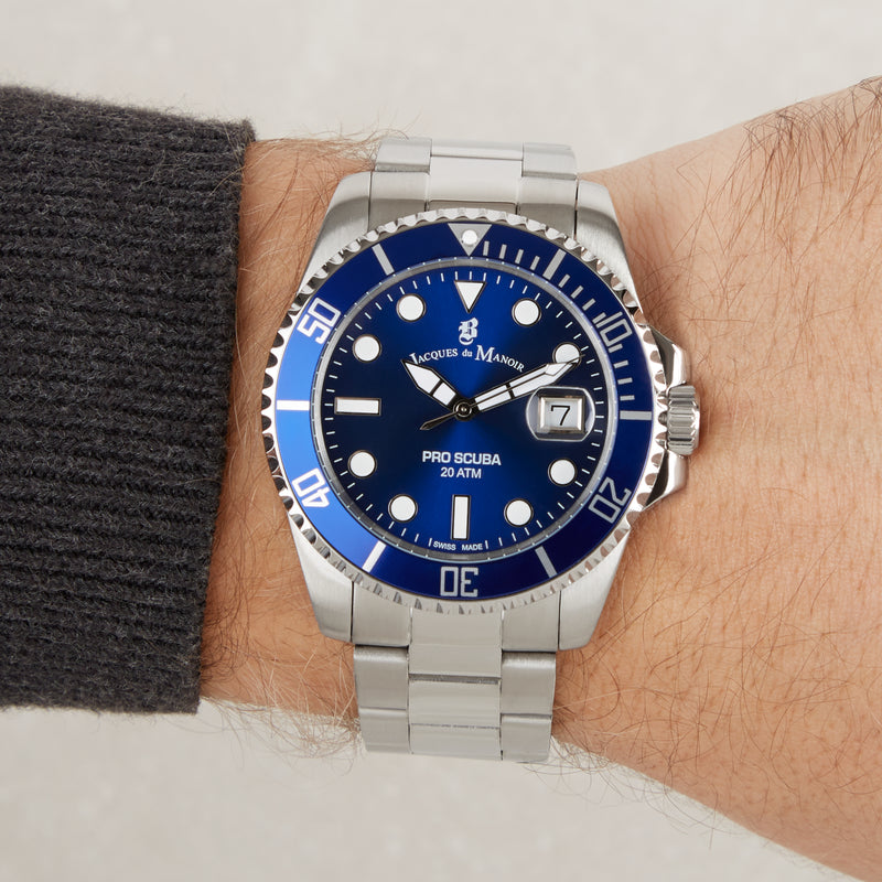 Jacques du Manoir Pro Scuba Silver Watch JWG02802-zoom-